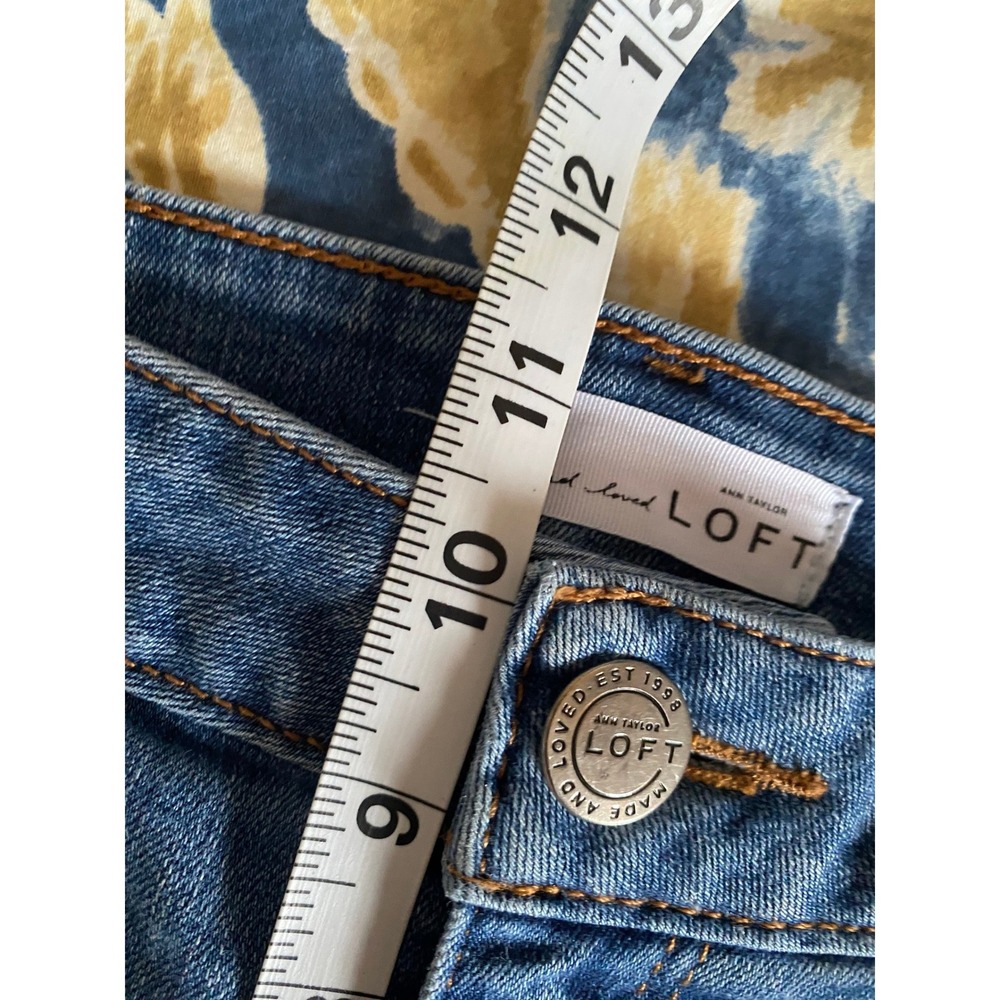 Loft‎ Womens Curvy Skinny Crop Jeans Medium Wash 14/32 Casual Staple Classic - Picture 11 of 12